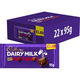 CADBURY DAIRY MILK FRUIT & NUT PM £1.69 22 X 95G
