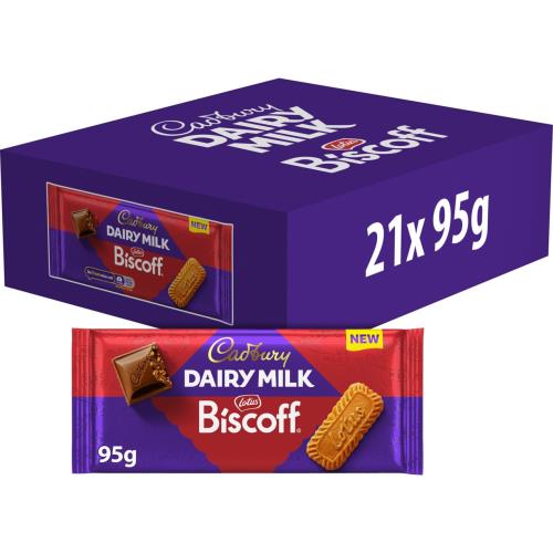 CADBURY DAIRY MILK BISCOFF PM £1.69 21 X 95G