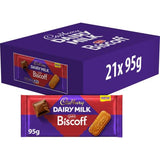 CADBURY DAIRY MILK BISCOFF PM £1.69 21 X 95G