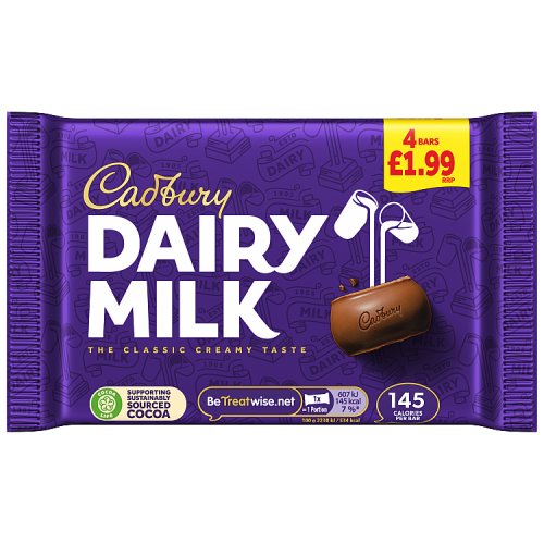 CADBURY DAIRY MILK 4PK PM £1.99 14 X 108.8G