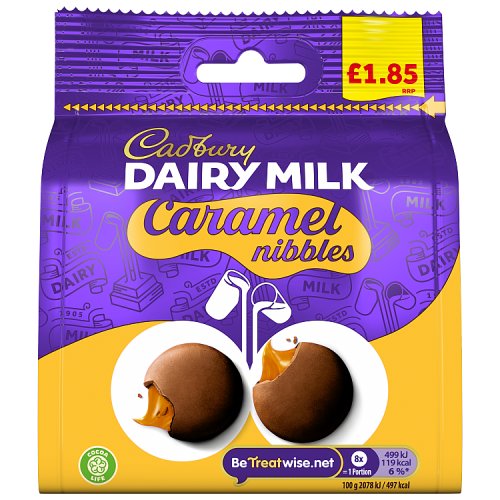 CADBURY CARAMEL NIBBLES PM £1.85 10 X 85G