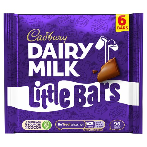CADBURY DAIRY MILK LITTLE BARS 6 PACK 18 X 108G