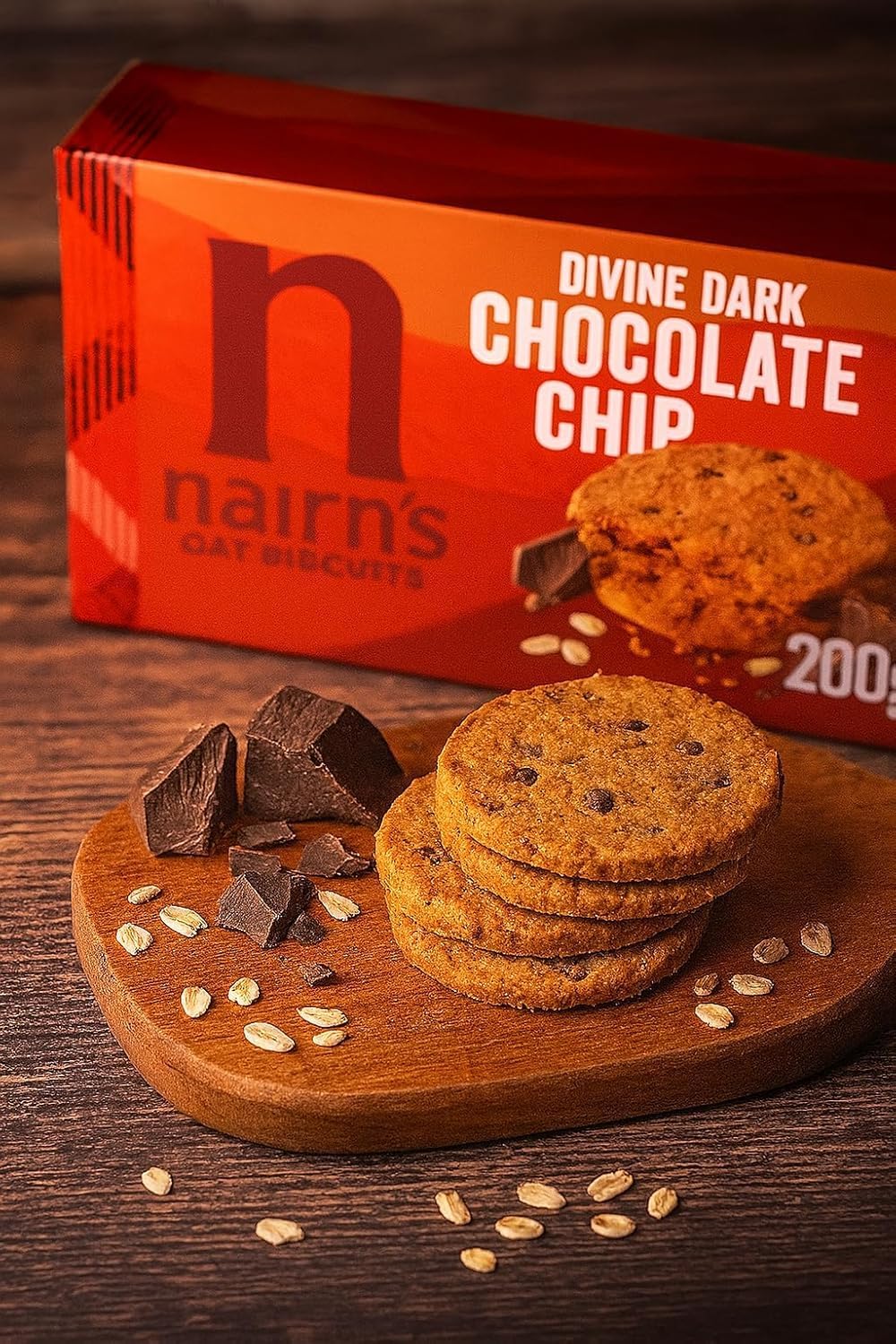 9390-E NAIRNS DARK CHOCOLATE CHIP OAT BISCUITS 8X200G