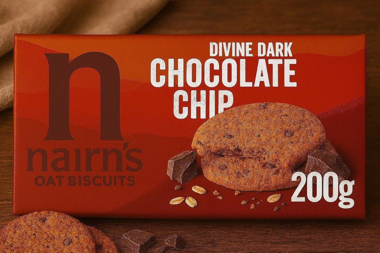 9390-E NAIRNS DARK CHOCOLATE CHIP OAT BISCUITS 8X200G