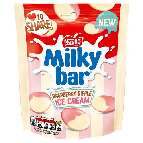 MILKYBAR GIANT BUTTONS RASPBERRY RIPPLE POUCH 11 X 86G