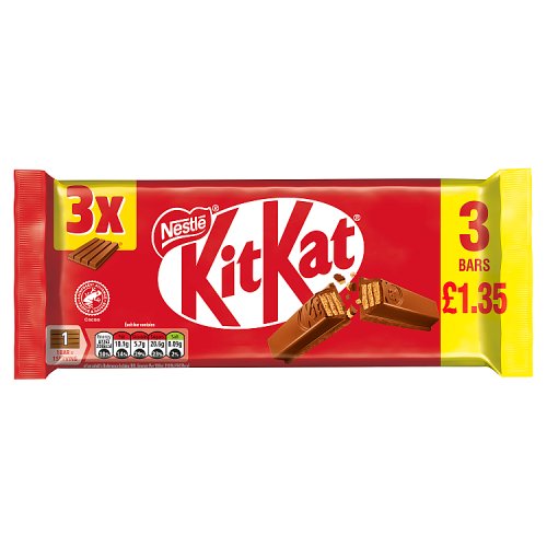 KIT KAT 4 FINGER 3PK PM £1.35 20 X 124.5G