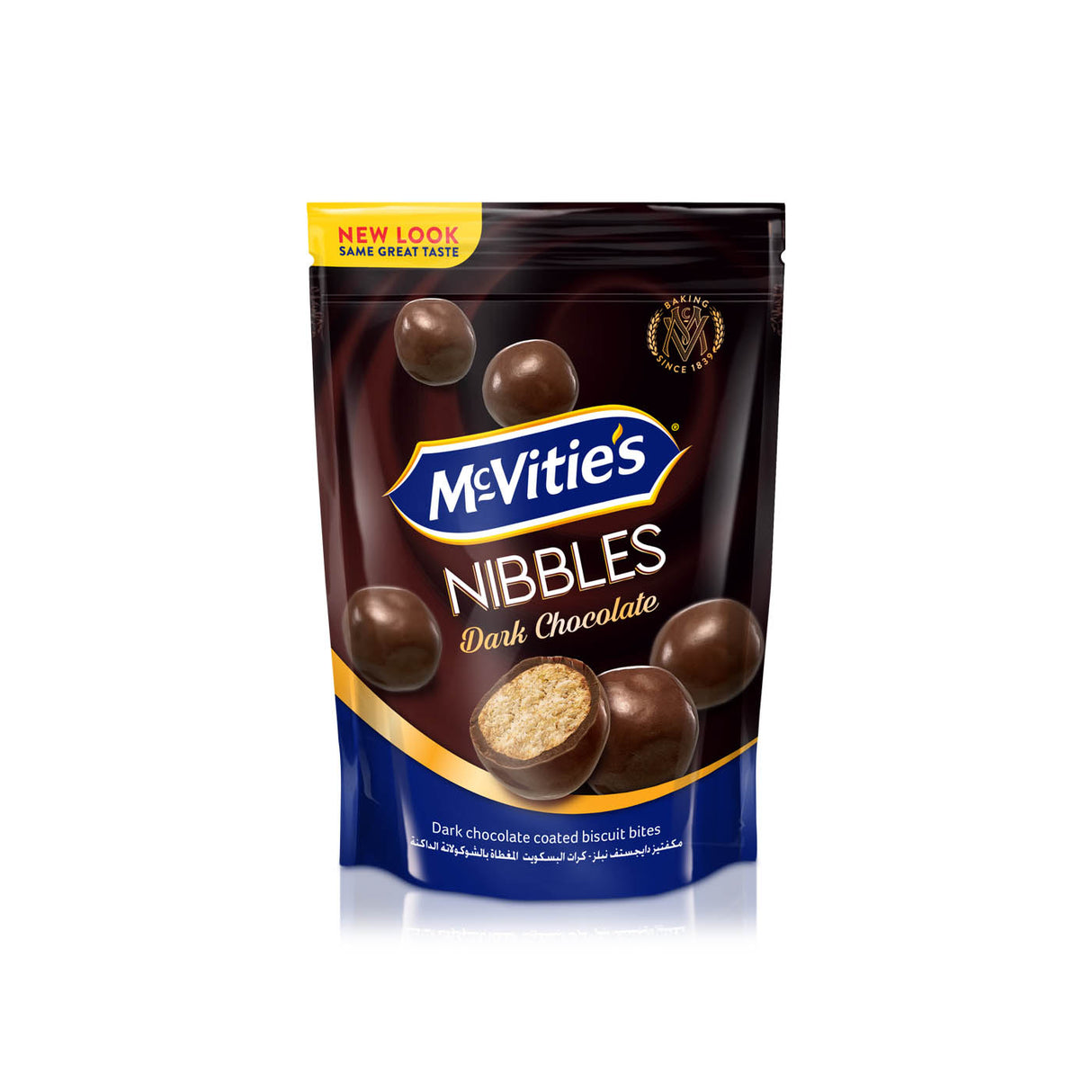 00872-01 MCVITIES NIBBLES DARK CHOCOLATE COATED BISCUITS BALLS (8X7) 56X80G