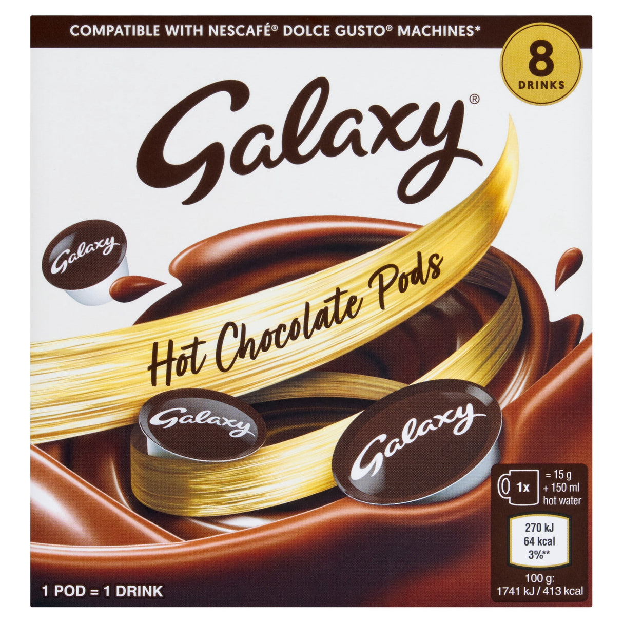 PGAL15G GALAXY HOT CHOCOLATE DGC PODS 5X120G (8X15G)
