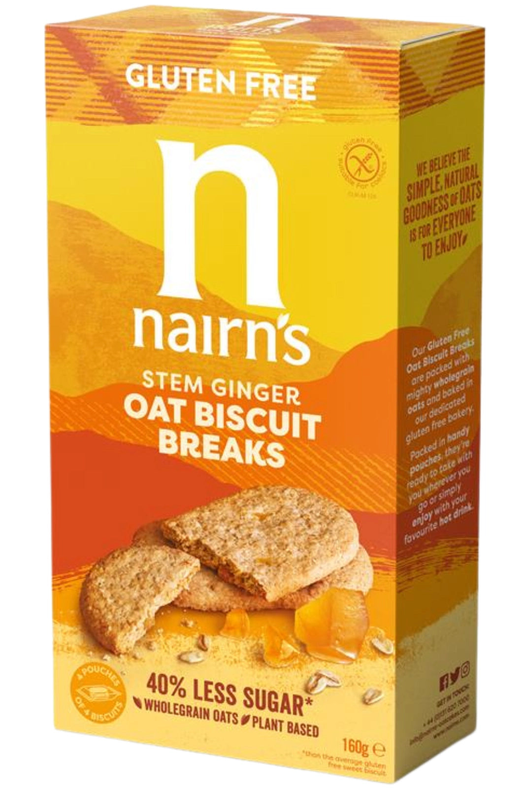 9556-E NAIRNS GF OATS & STEM GINGER BISCUIT BREAKS 12X160G