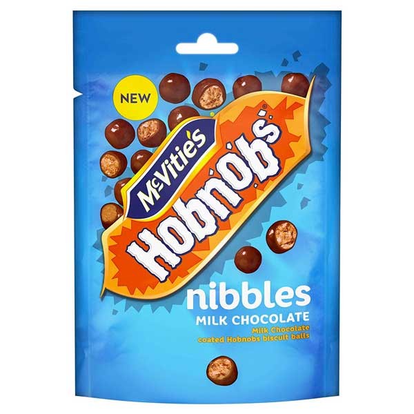 00873-04 MCVITIES HOBNOBS NIBBLES MILK CHOCOLATE COATED OAT & WHEAT BISC.BALLS (8X7) 56X120G
